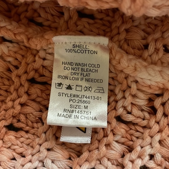 Peach Love California Orange Crochet Open Cardigan - Picture 9 of 9